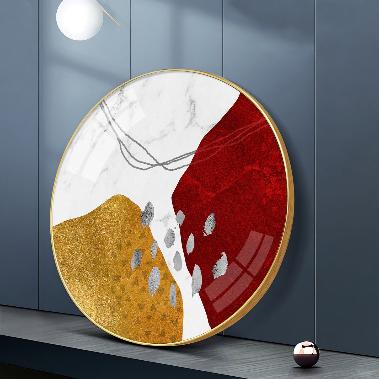 Crimson Elegance Premium Acrylic Round Wall Art