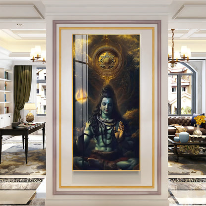 Shiv Saadhna Premium Acrylic Vertical Wall Art