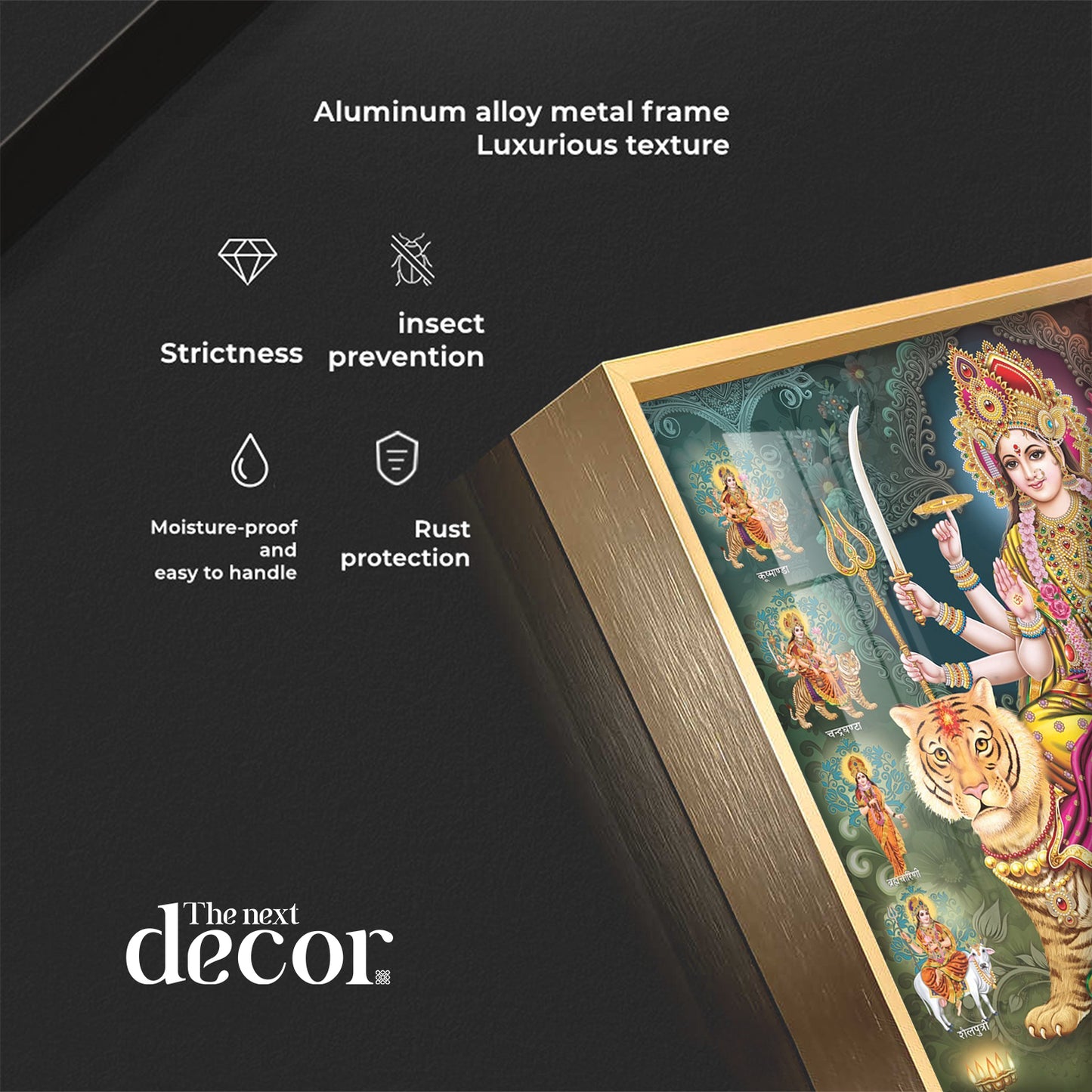 Goddess Durga Grace Premium Acrylic Square Wall Art