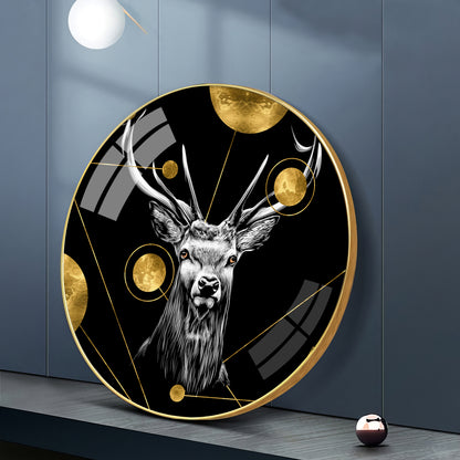 Regal Stag Premium Acrylic Round Wall Art