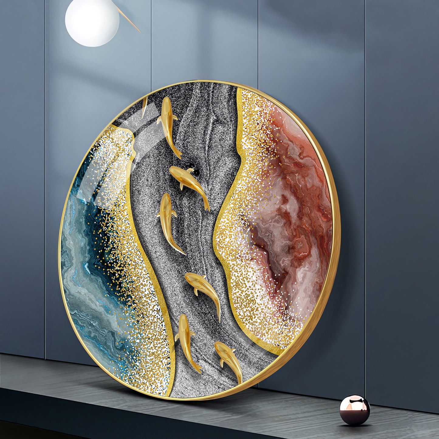 Oceanic Embrace Premium Acrylic Round Wall Art