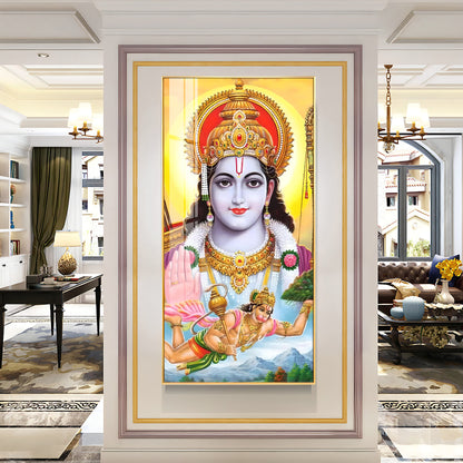 Jai Shree Ram Jai Veer Hanuman Premium Acrylic Vertical Wall Art