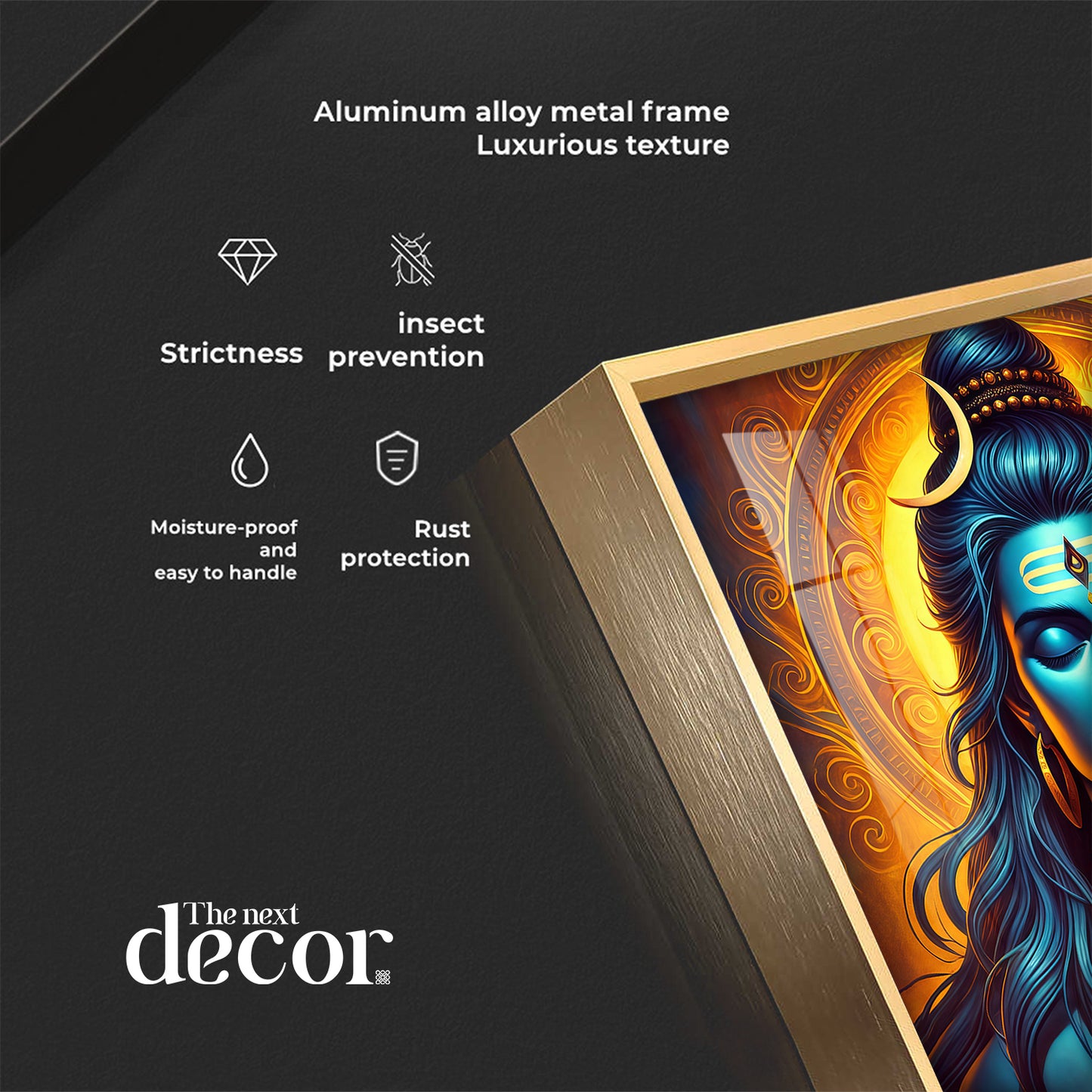 Shiv Bhole Baba Premium Acrylic Square Wall Art