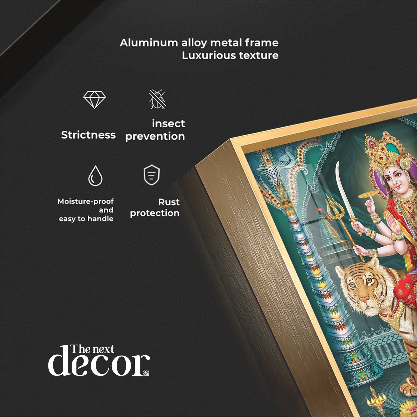 Goddess Durga Maa Radiance Premium Acrylic Square Wall Art