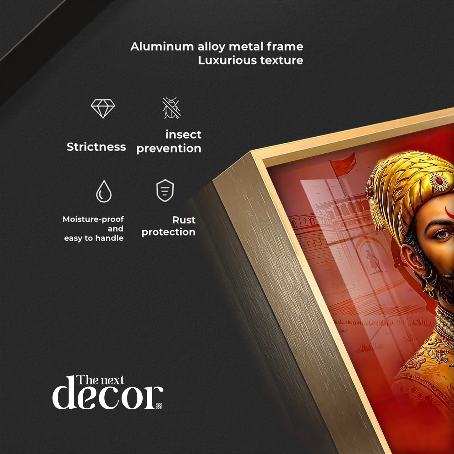 Shivaji Maharaj Ji Premium Acrylic Square Wall Art