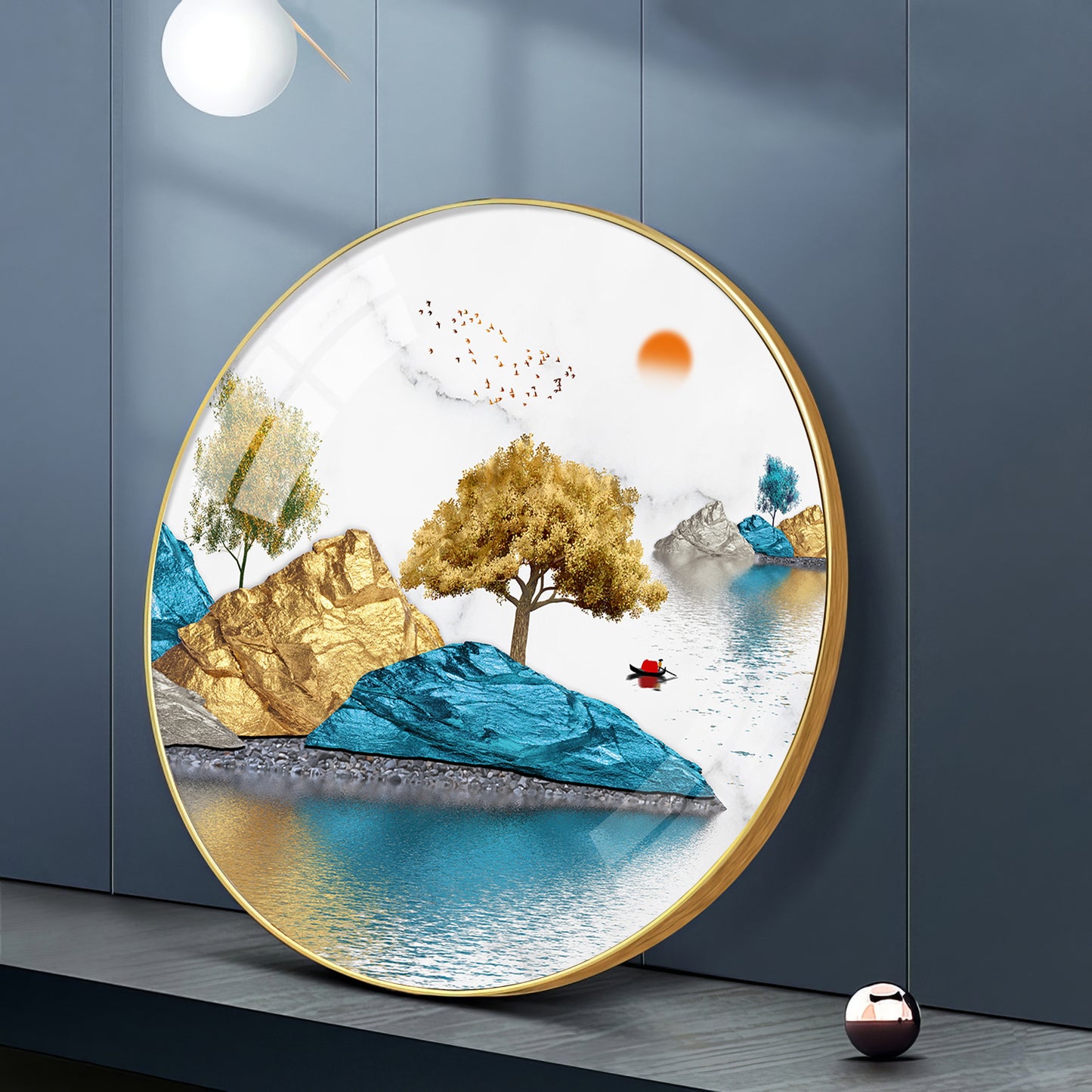 Lakebound Ascent Premium Acrylic Round Wall Art