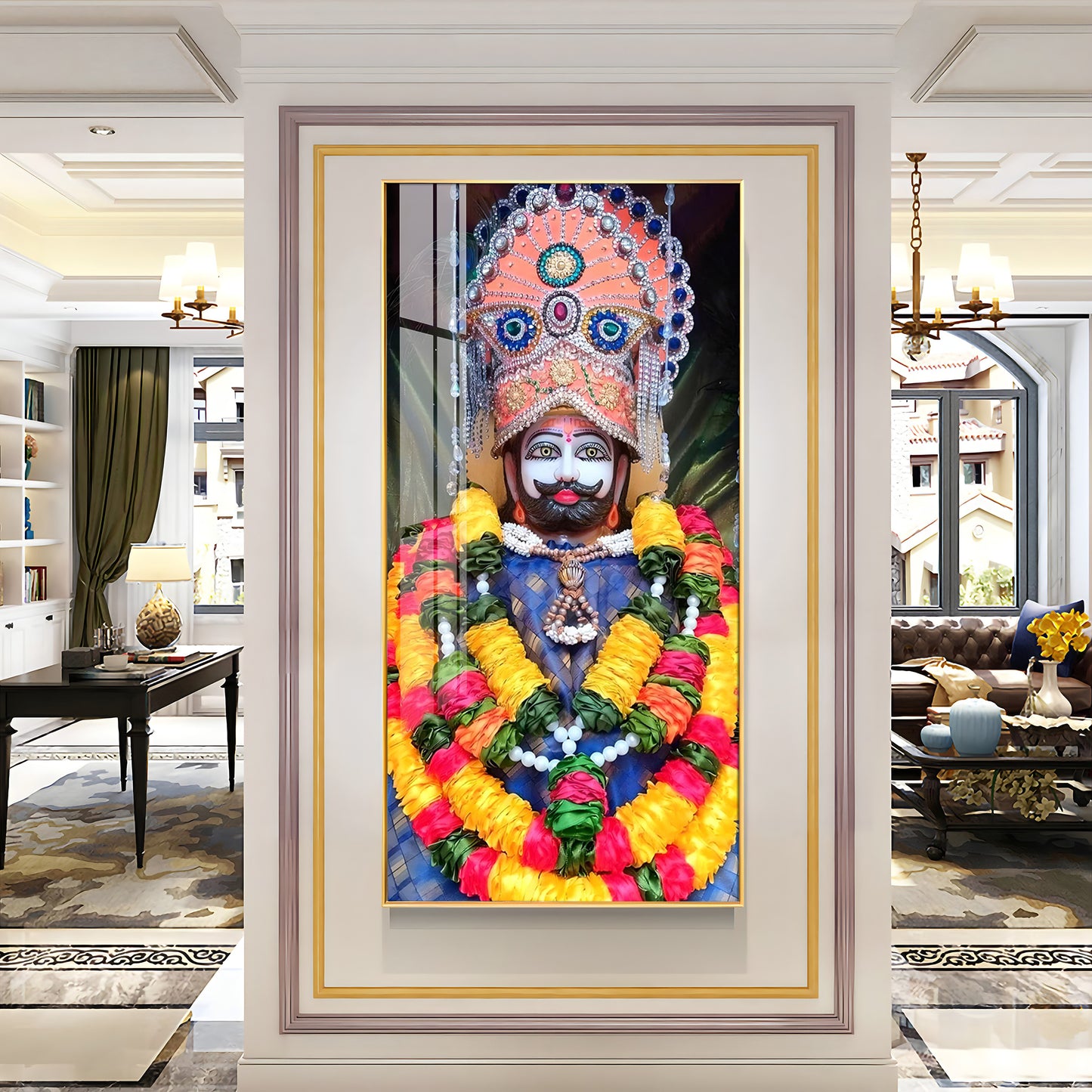 Khatu Shyam Baba Premium Acrylic Vertical Wall Art