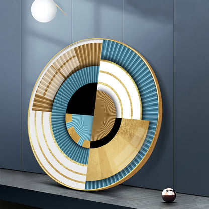 Luxe Waves Premium Acrylic Round Wall Art