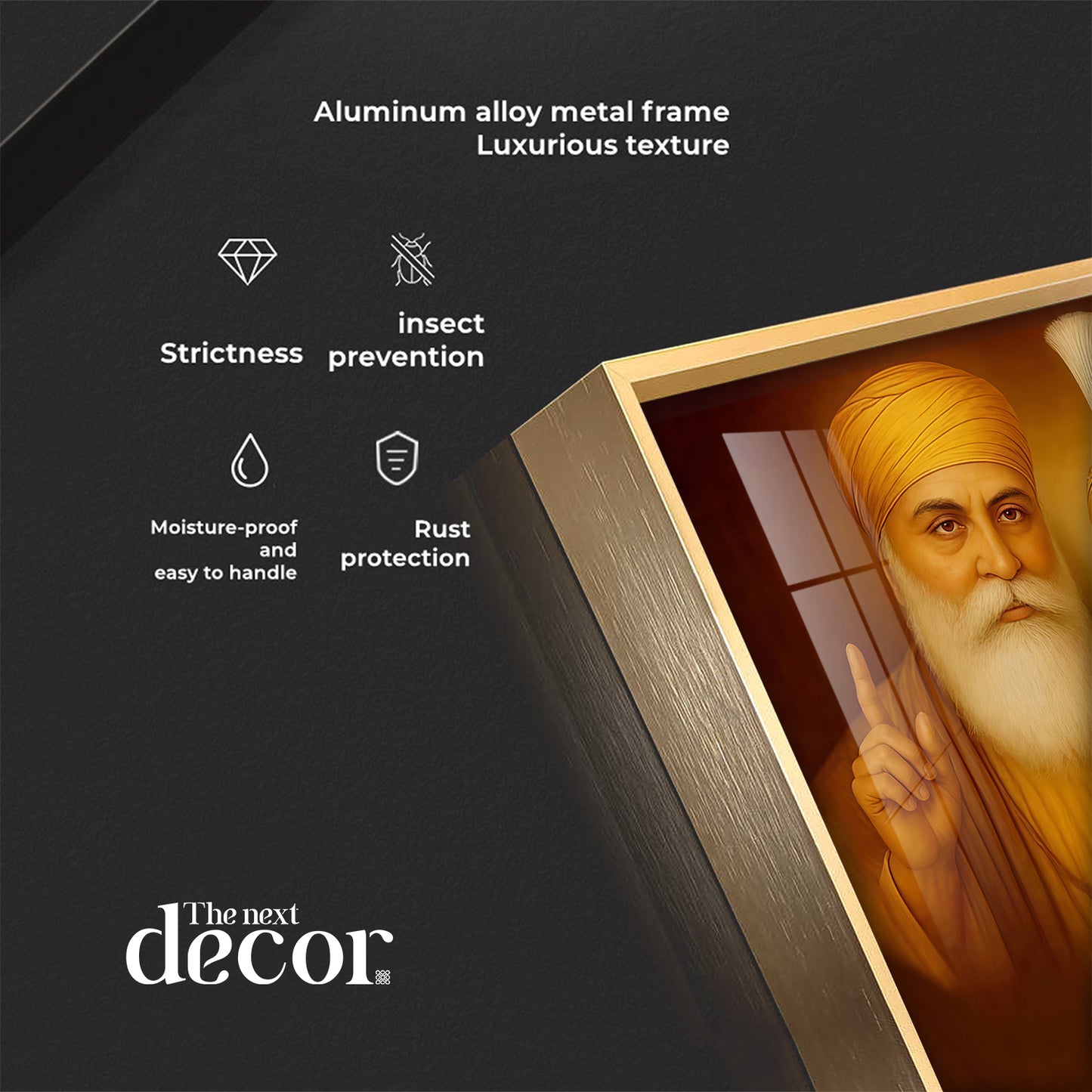 Waheguru ji Guru Nanak Dev ji Premium Acrylic Square Wall Art