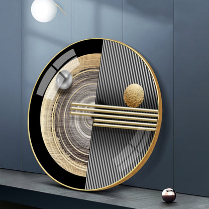 Golden Orb Premium Acrylic Round Wall Art