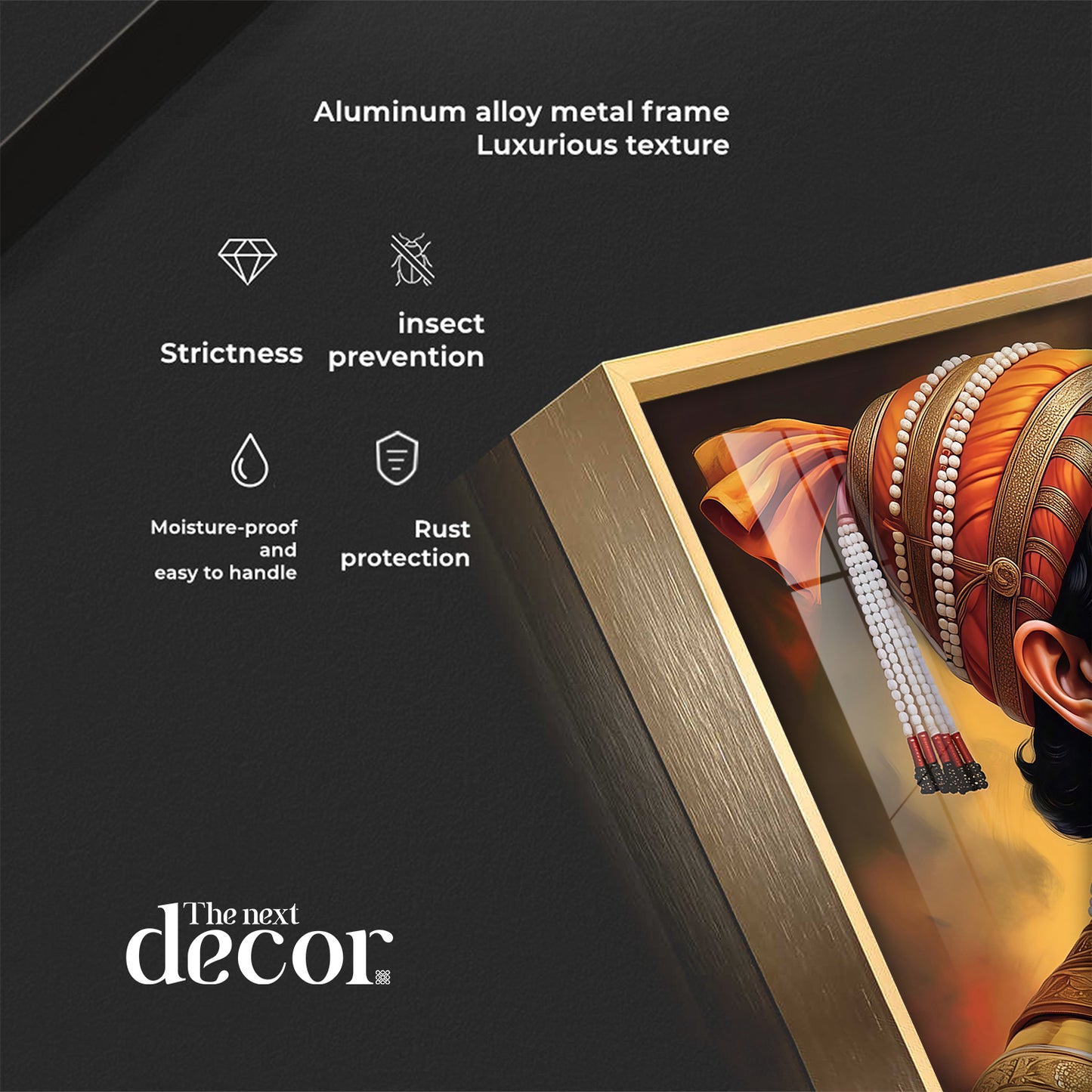 Divine Chhatrapati Shivaji Maharaj Ji Premium Acrylic Square Wall Art