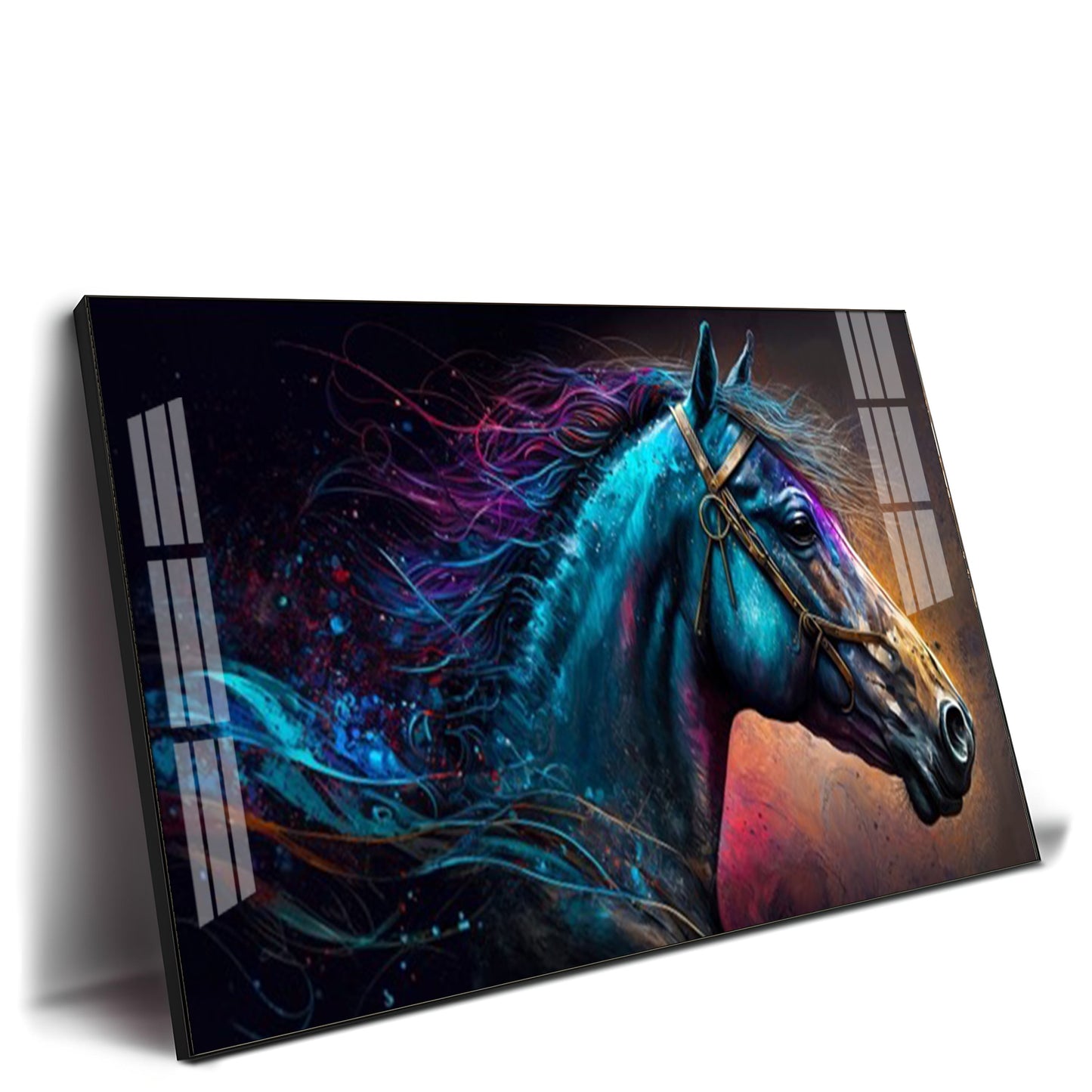 Neon Horse Premium Acrylic Horizontal Wall Art