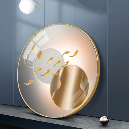 Circle of Fins Premium Acrylic Round Wall Art