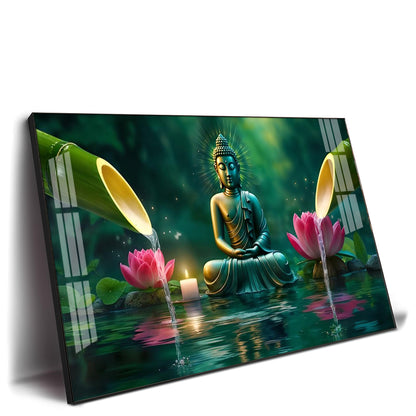 Deep Meditating Buddha Premium Acrylic Horizontal Wall Art