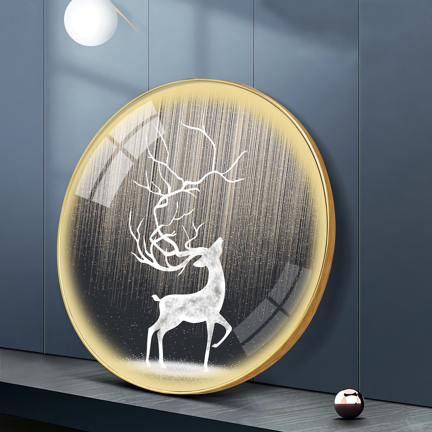 Enchanted Deer Premium Acrylic Round Wall Art