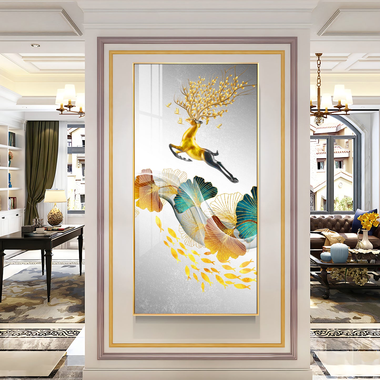 Luxury Deer Premium Acrylic Vertical Wall Art