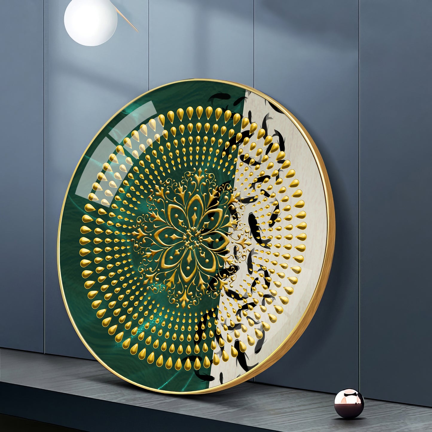 Golden Grove Premium Acrylic Round Wall Art