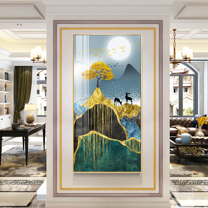 Moon & Mountains Premium Acrylic vertical Wall Art