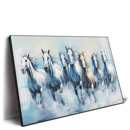 Fairytale Seven Horses Premium Acrylic Horizontal Wall Art