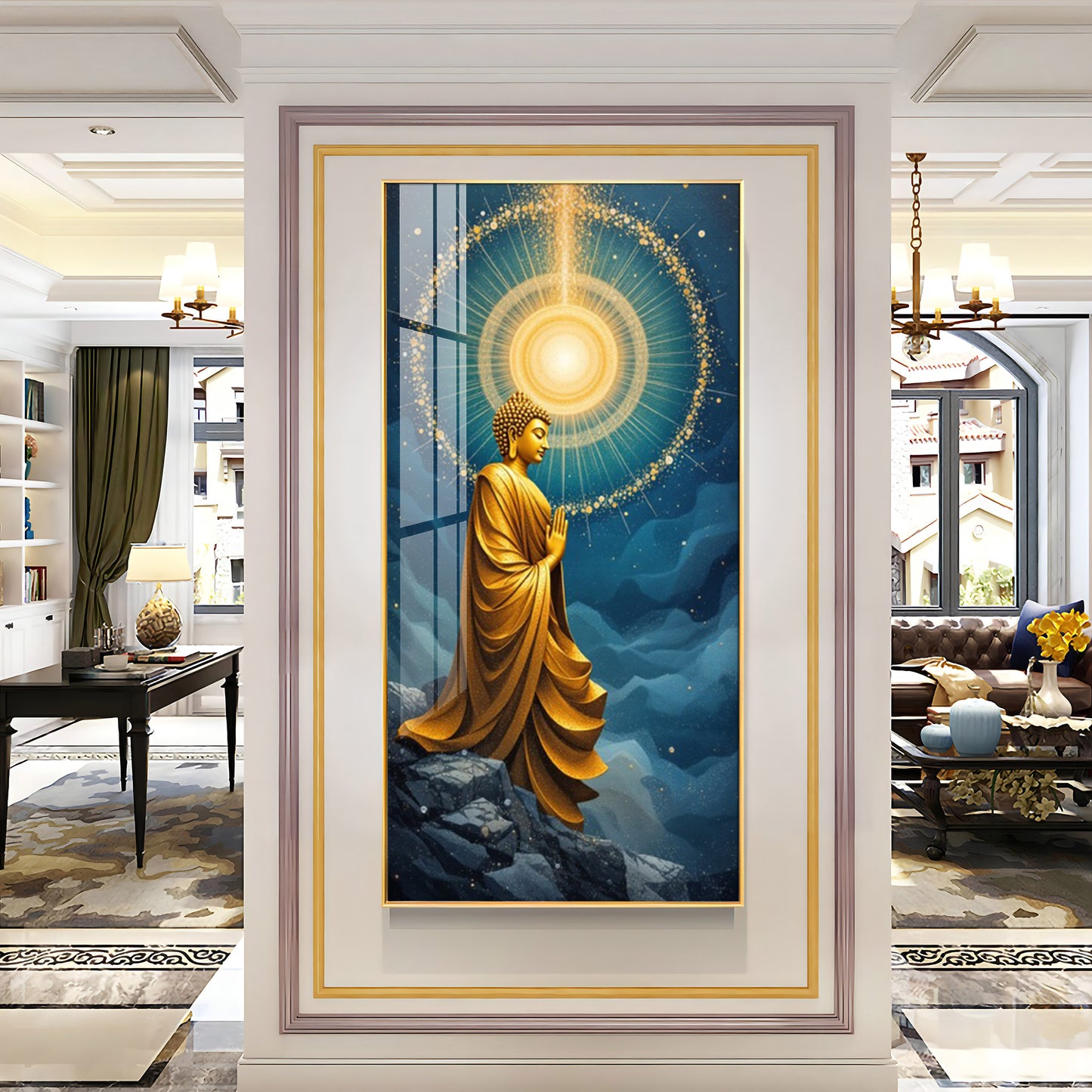 The Buddha's Haven Premium Acrylic Vertical Wall Art