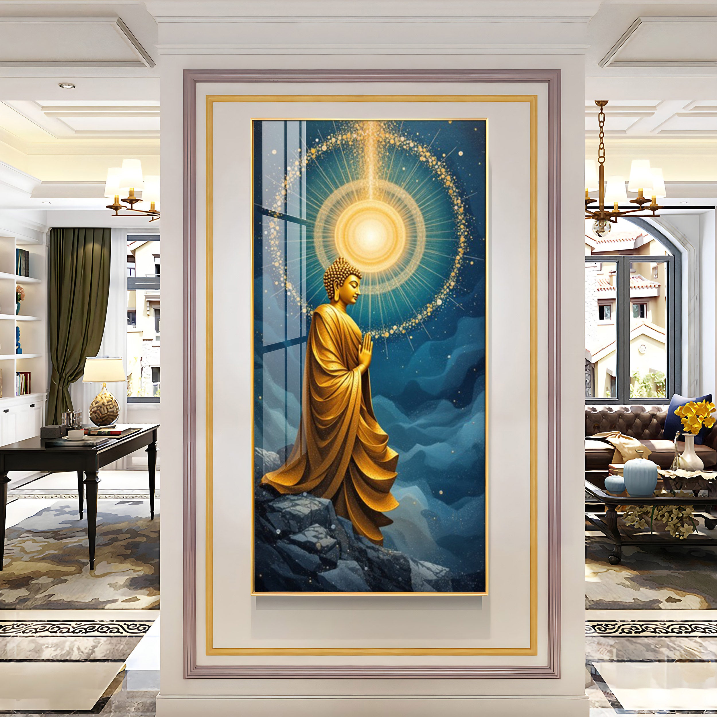 The Buddha's Haven Premium Acrylic Vertical Wall Art