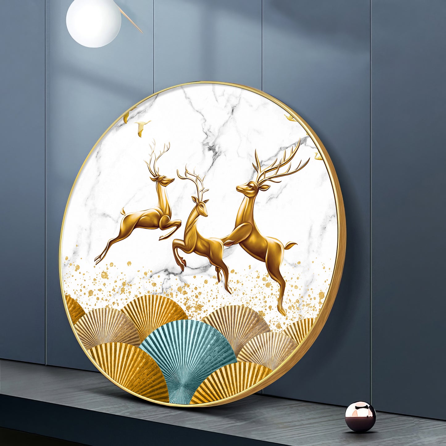 Enchanted Deer Premium Acrylic Round Wall Art