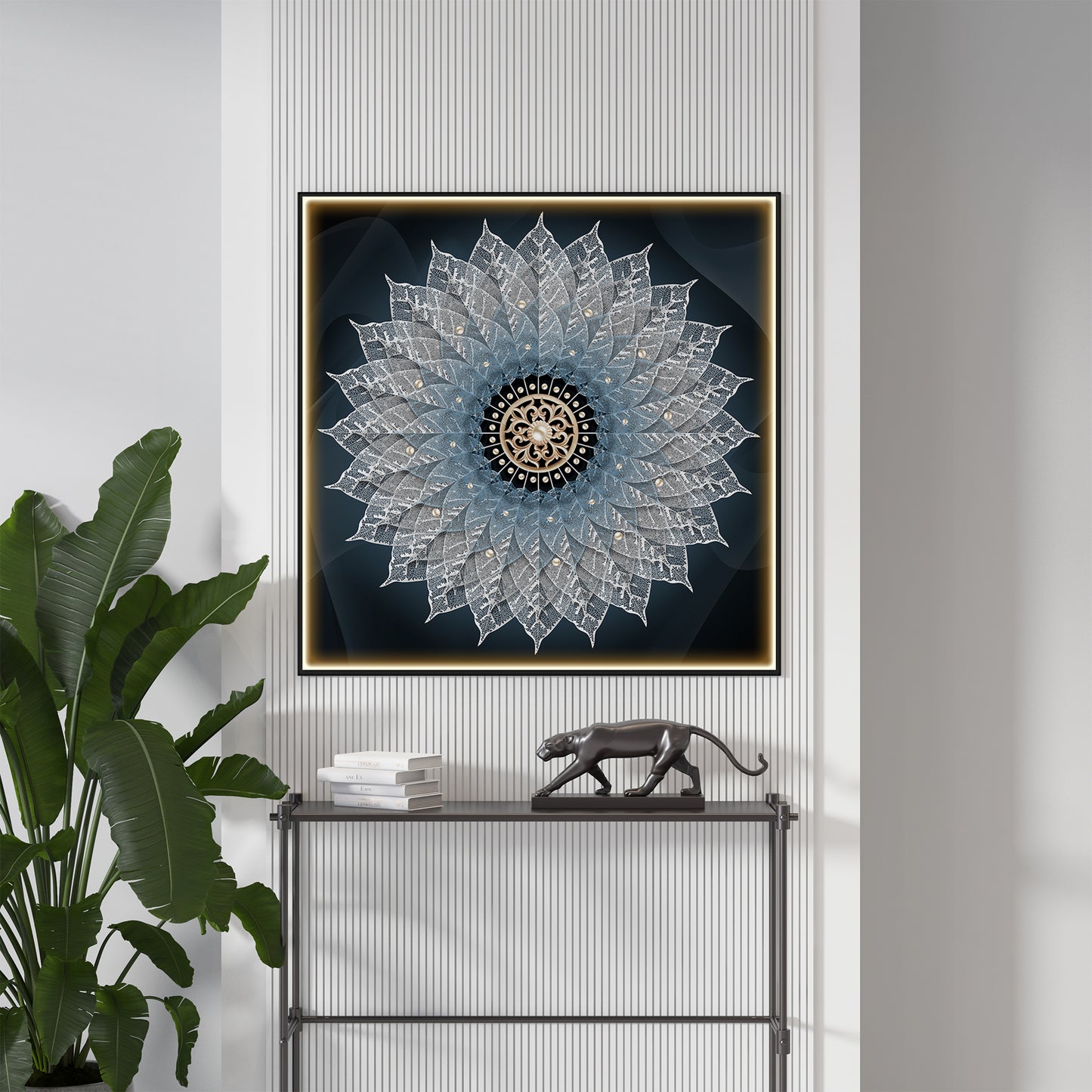 Flower Mandala Luxury Crystal Square Wall Art