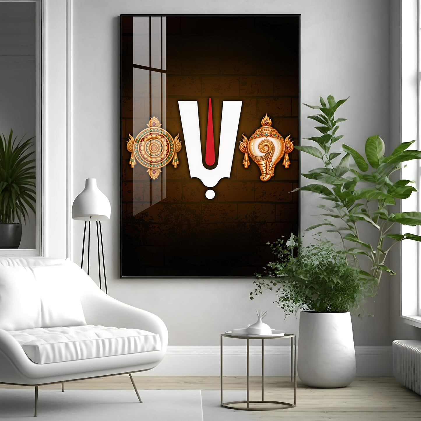 Tirupati Balaji Tilak Premium Acrylic Vertical Wall Art