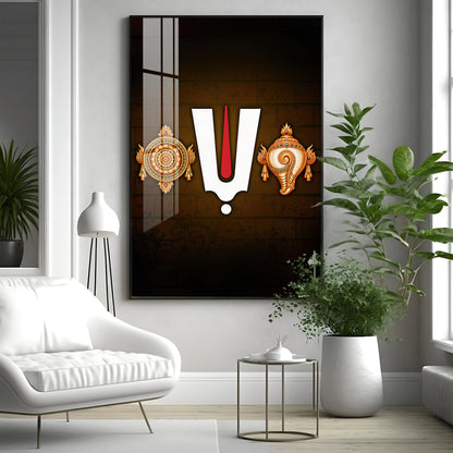 Tirupati Balaji Tilak Premium Acrylic Vertical Wall Art
