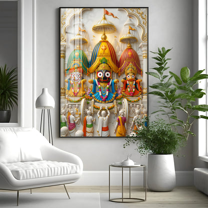 Lord Jagannath Rath Yatra Premium Acrylic Vertical Wall Art