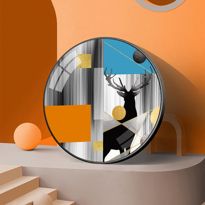 Circular Deer Premium Acrylic Round Wall Art