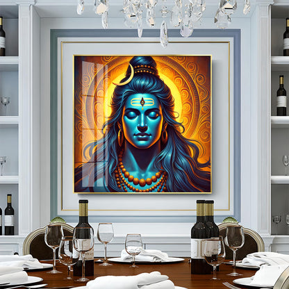 Shiv Bhole Baba Premium Acrylic Square Wall Art
