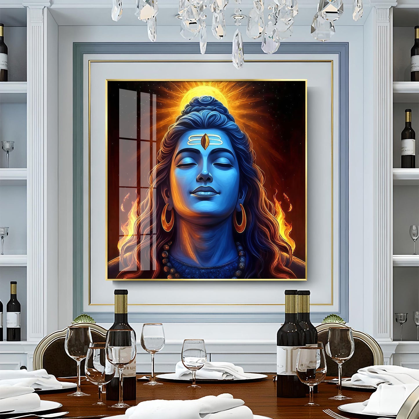 Lord Shiv Shambhu Premium Acrylic Square Wall Art