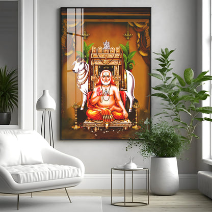 Sri Raghavendra Swamy Premium Acrylic Vertical Wall Art