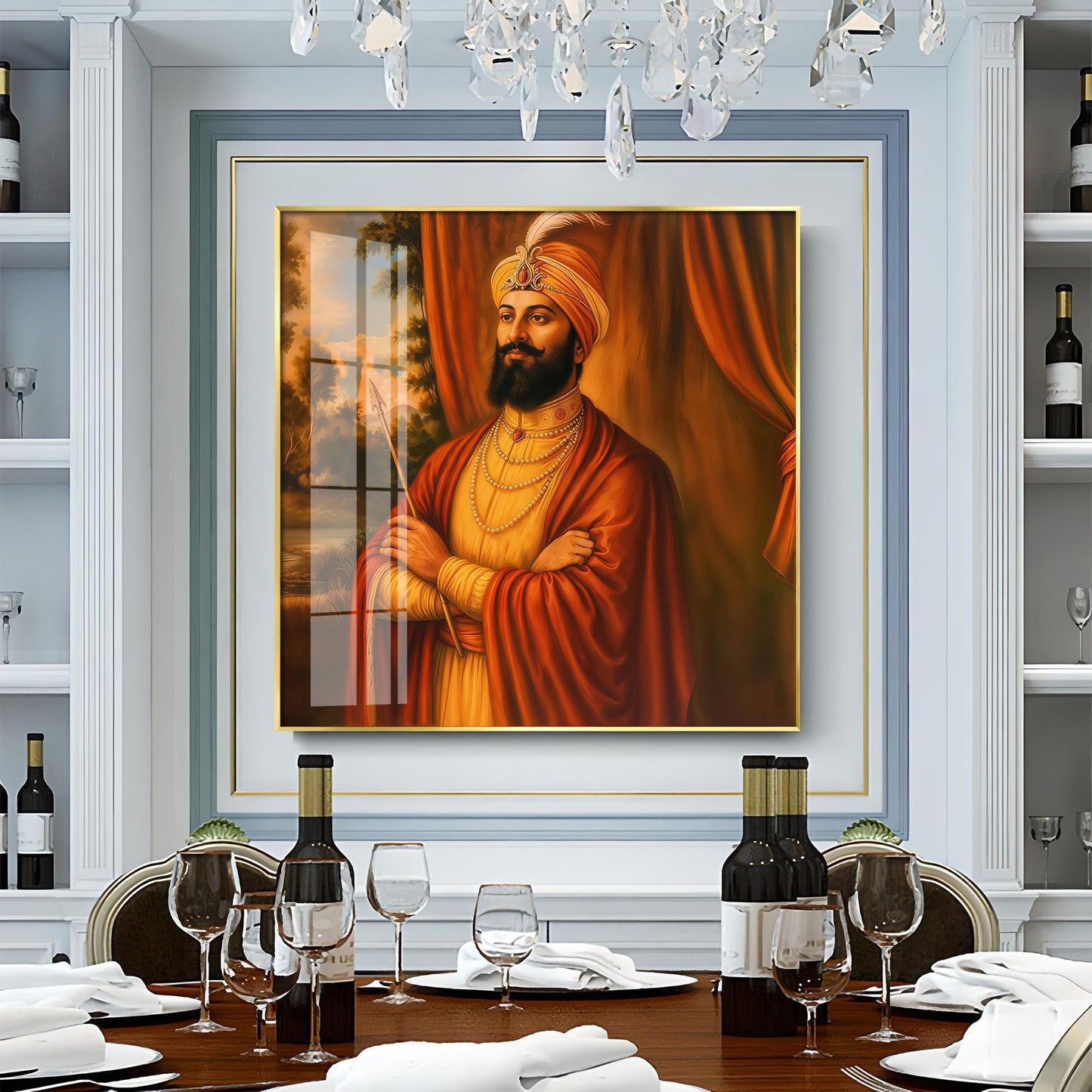 Divine Guru Gobind Singh Ji Premium Acrylic Square Wall Art