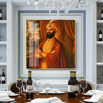 Divine Guru Gobind Singh Ji Premium Acrylic Square Wall Art