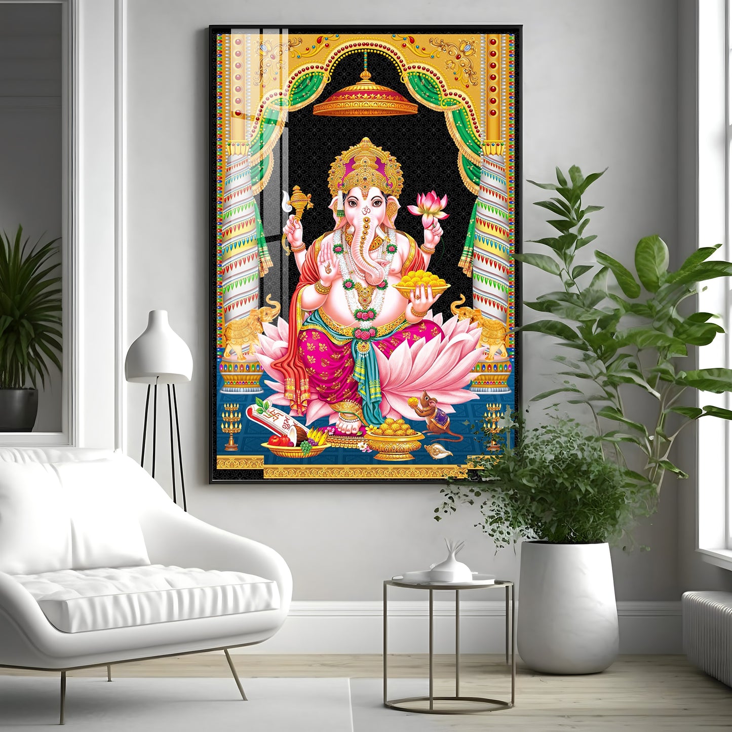 Divine Ganesh Serenity Premium Acrylic Vertical Wall Art