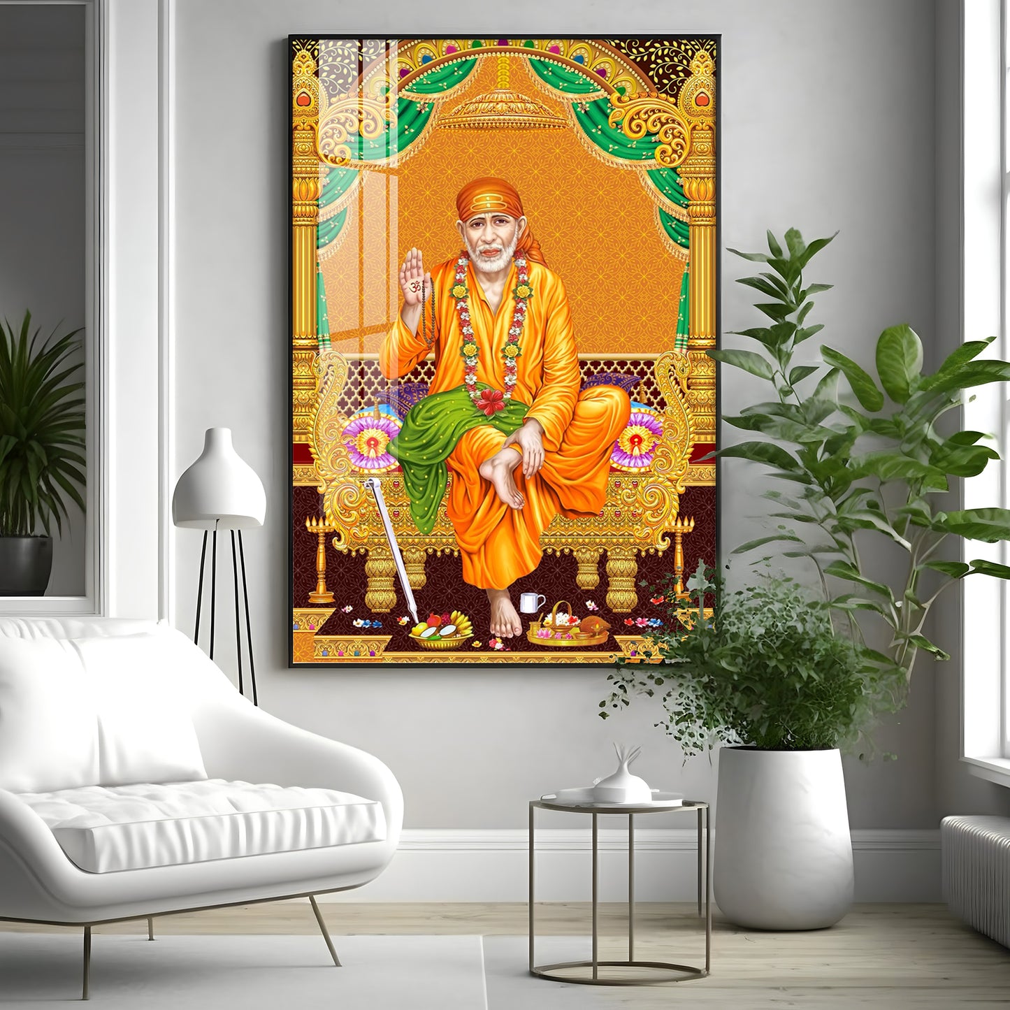 Divine Sai Baba Premium Acrylic Vertical Wall Art