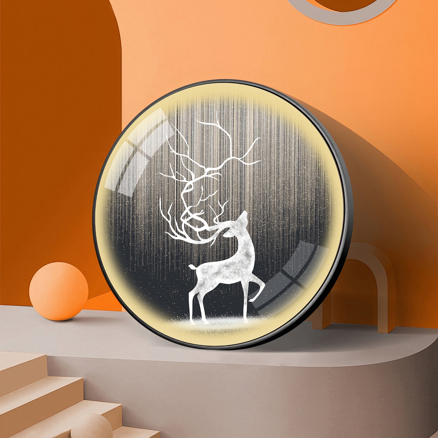 Enchanted Deer Premium Acrylic Round Wall Art