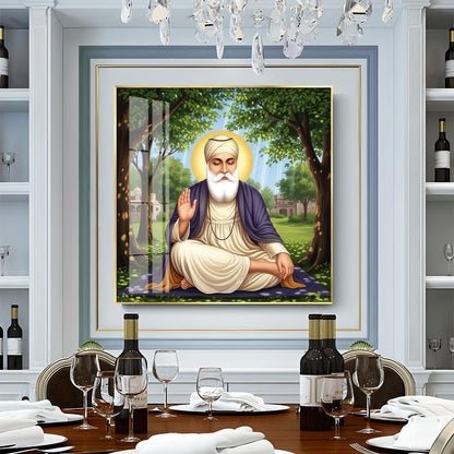 Satnam Waheguru Ji Premium Acrylic Square Wall Art