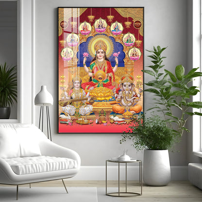 Enchanted Divinity Of Maha Laxmi Ji Premium Acrylic Vertical Wall Art