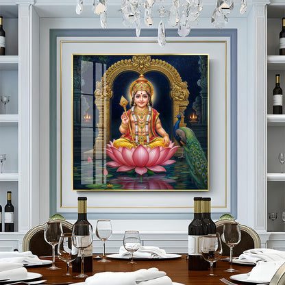 Divine Goddess Laxmi Maa Premium Acrylic Square Wall Art