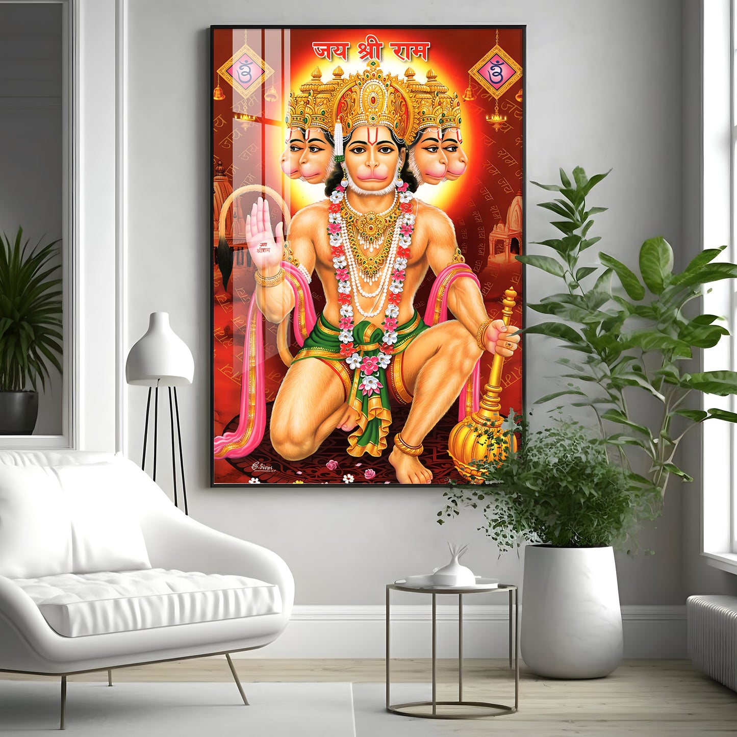 Majestic Lord Hanuman Premium Vertical Acrylic Wall Art