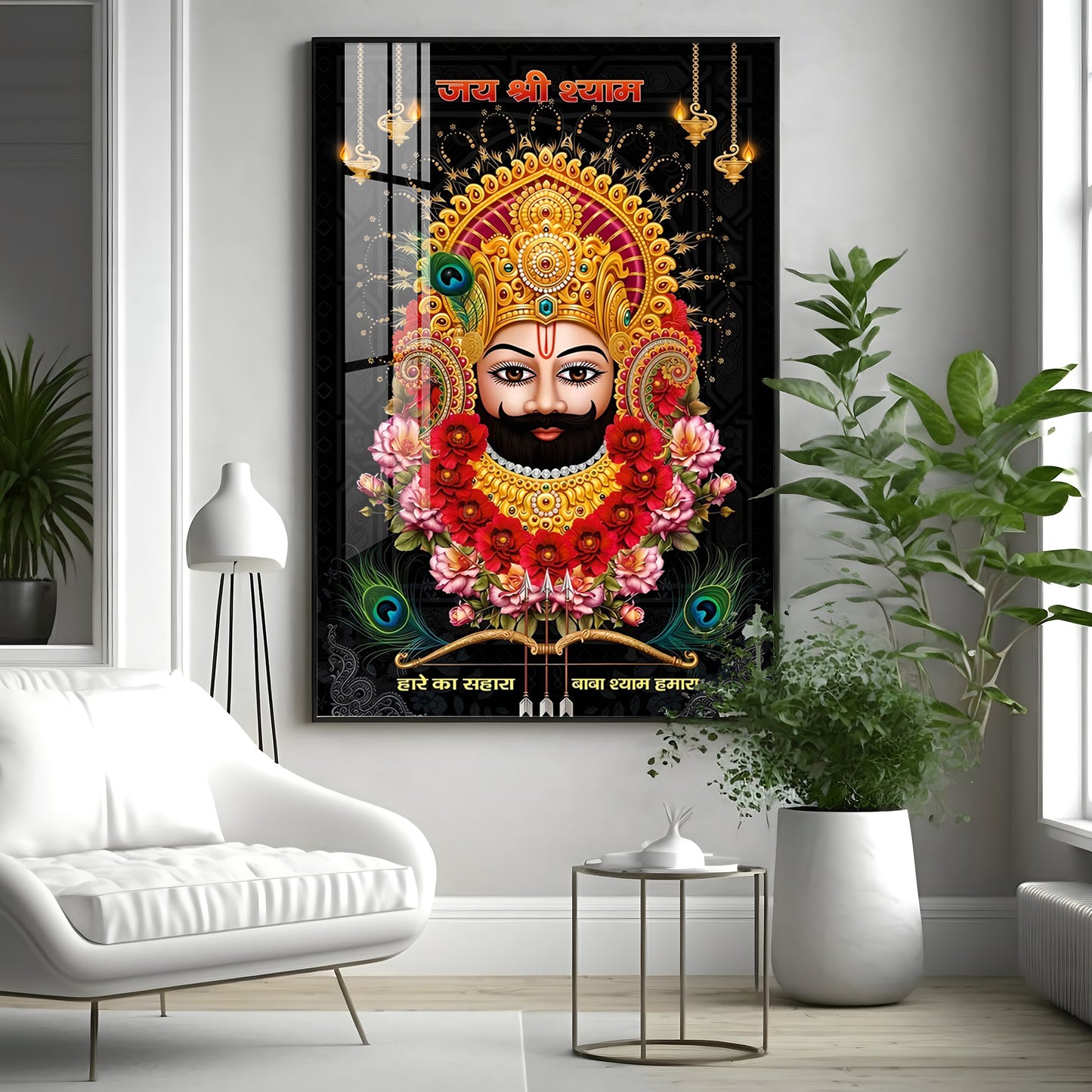 Khatu Shyam Baba Premium Acrylic Vertical Wall Art