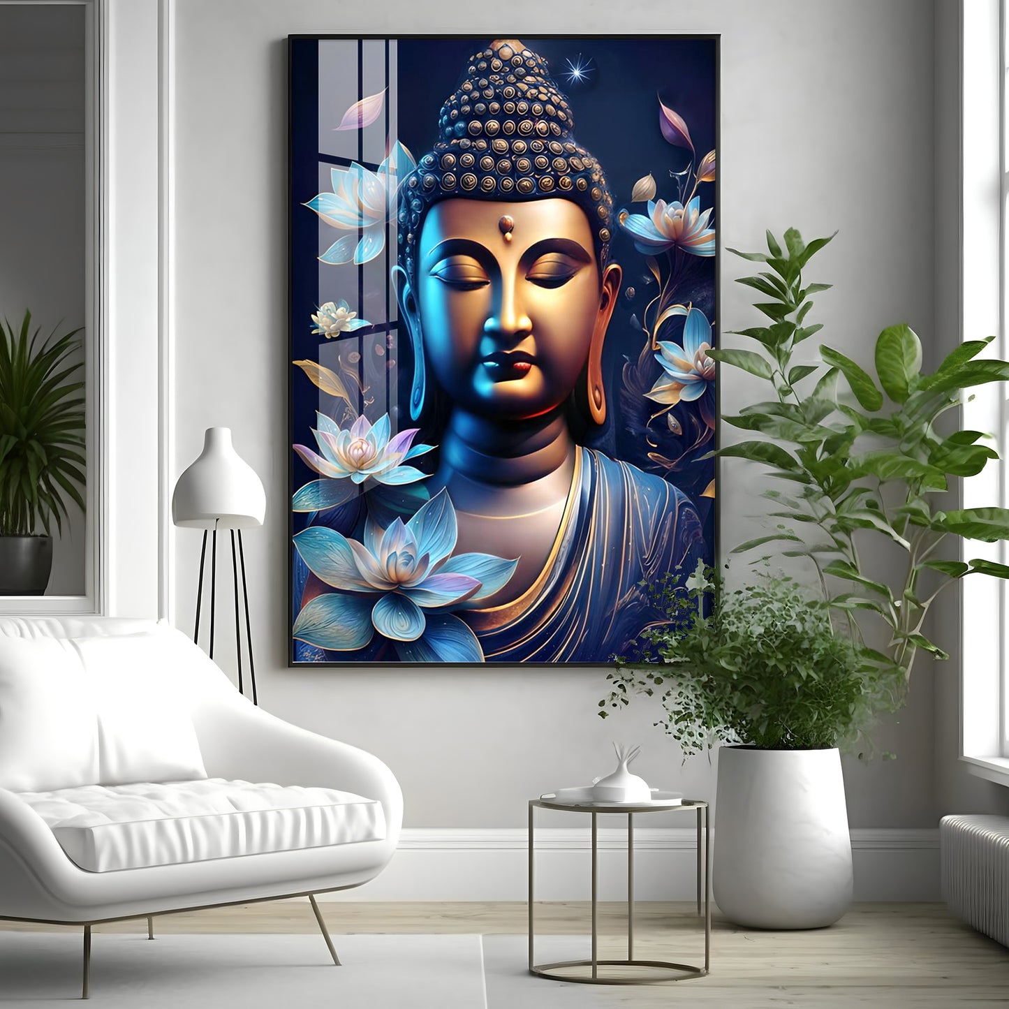 Modern Buddha Premium Acrylic Vertical Wall Art