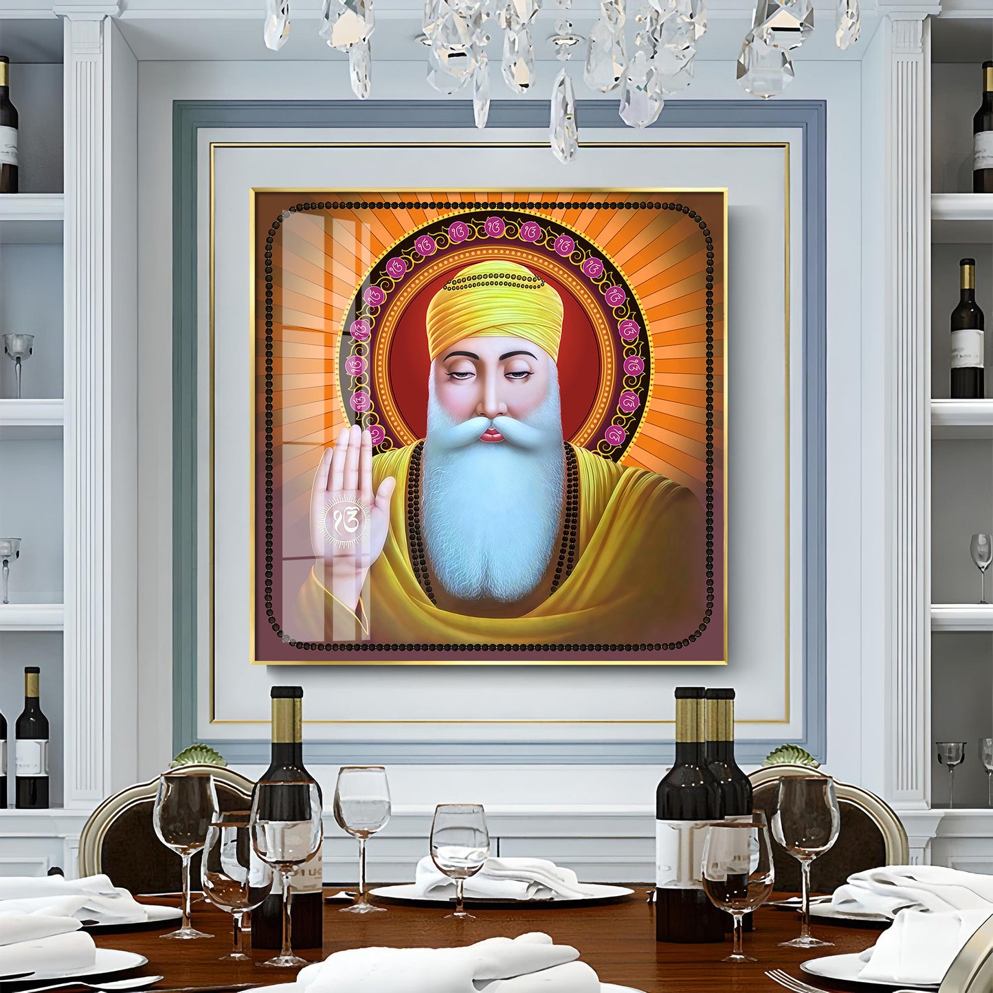 Guru Nanak Ji Premium Acrylic Square Wall Art