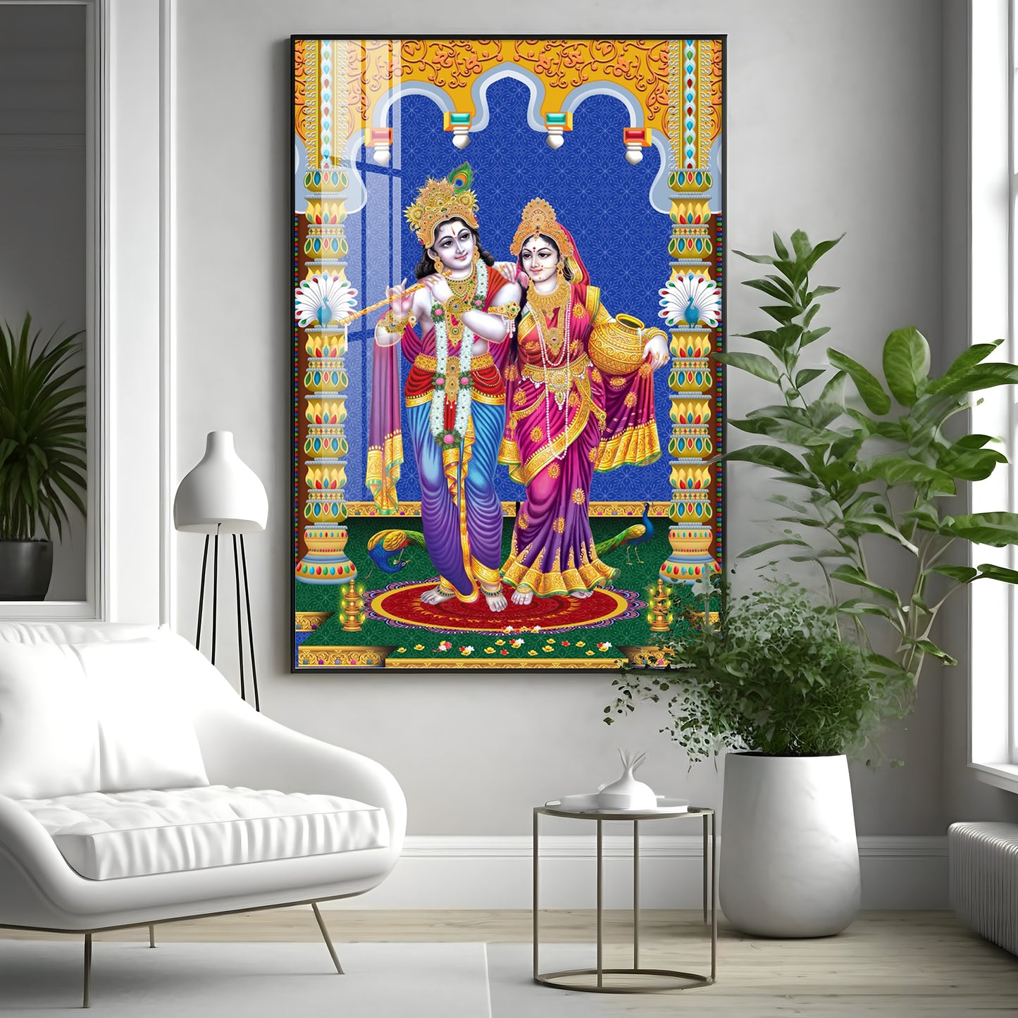 Radha and Krishna Essence Premium Acrylic Vertical Wall Art