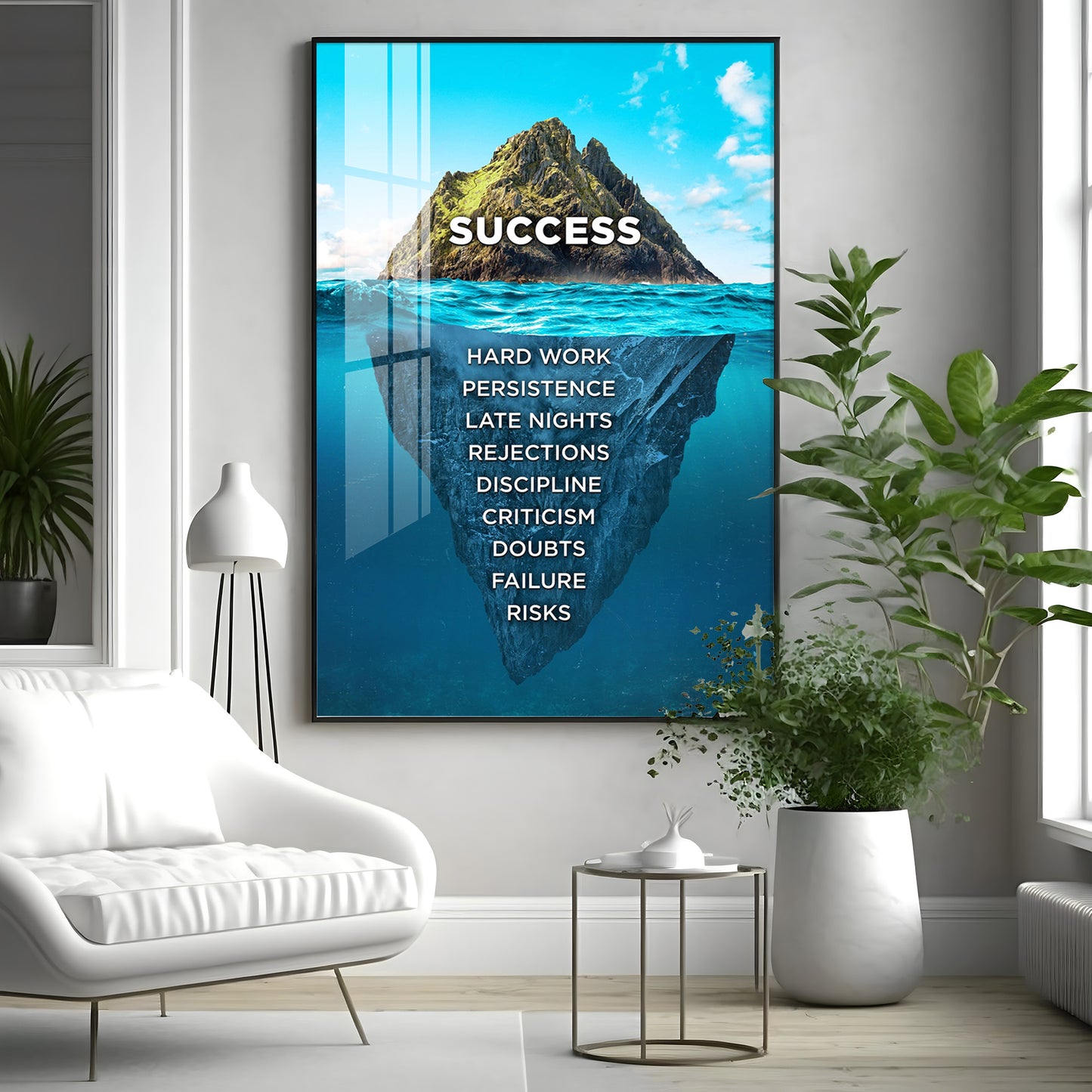 Success Premium Acrylic Vertical Wall Art