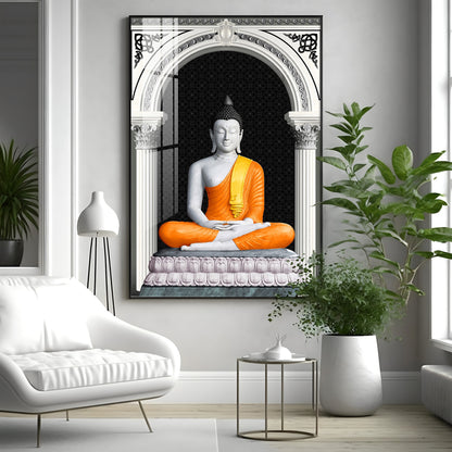 Serene Lotus Buddha Premium Acrylic Vertical Wall Art