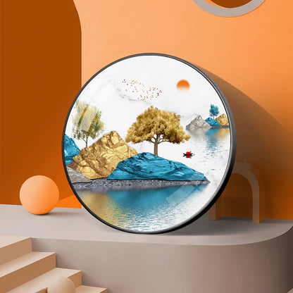 Lakebound Ascent Premium Acrylic Round Wall Art